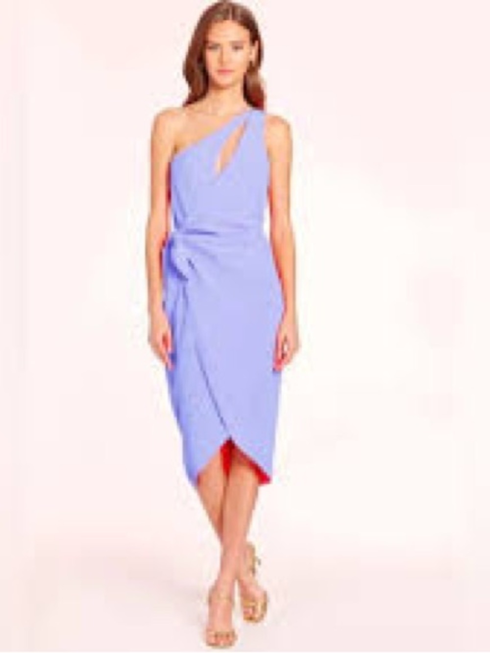 NWT AMANDA UPRICHAD X REVOLVE light blue Conetta one shoulder mini Dress size xs